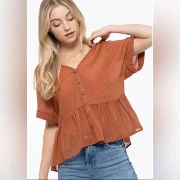 Blu Pepper Blouse (New With Tags) - Picture 3 of 6